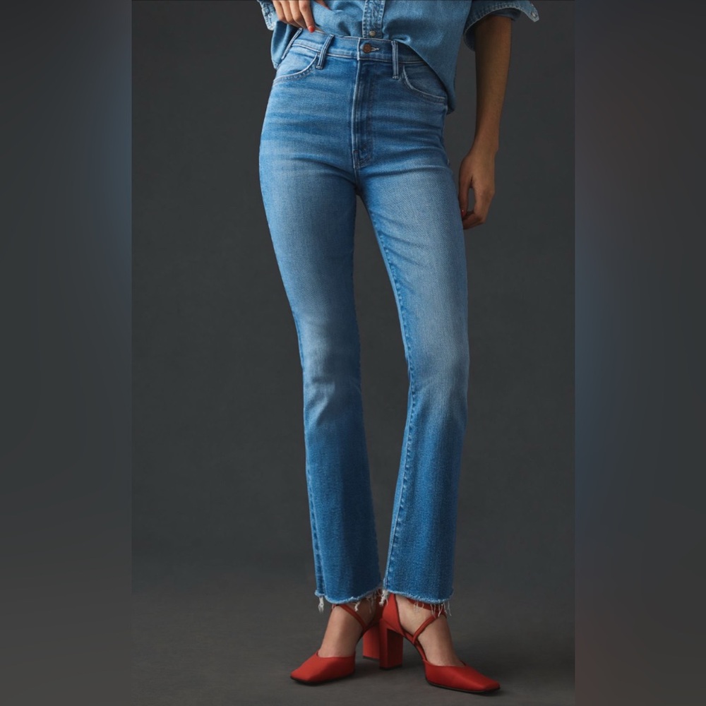 MOTHER The Hustler High-Rise Ankle Fray Jeans - size 26 - excellent condition